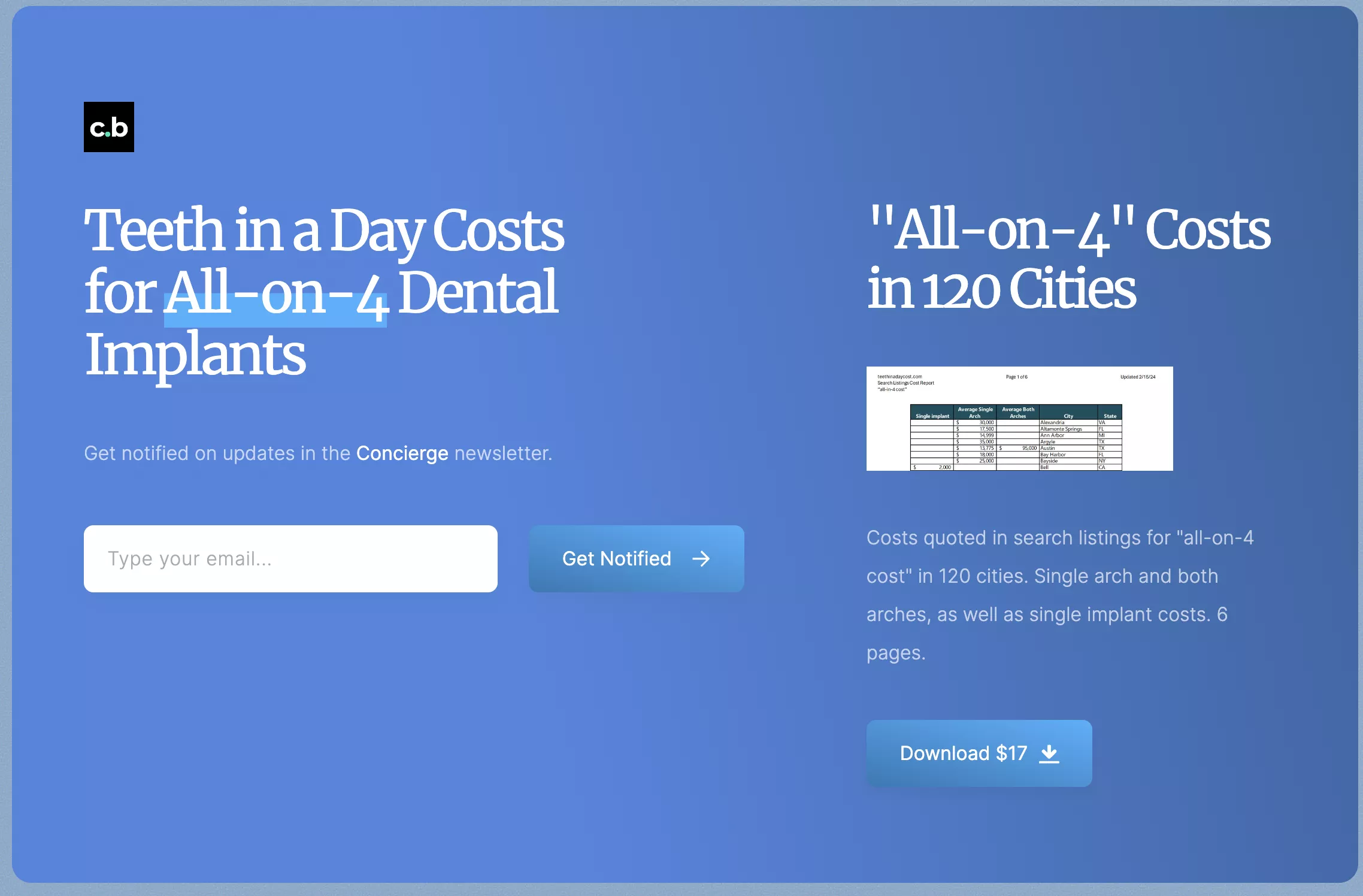 Teeth in One Day Cost Announcement